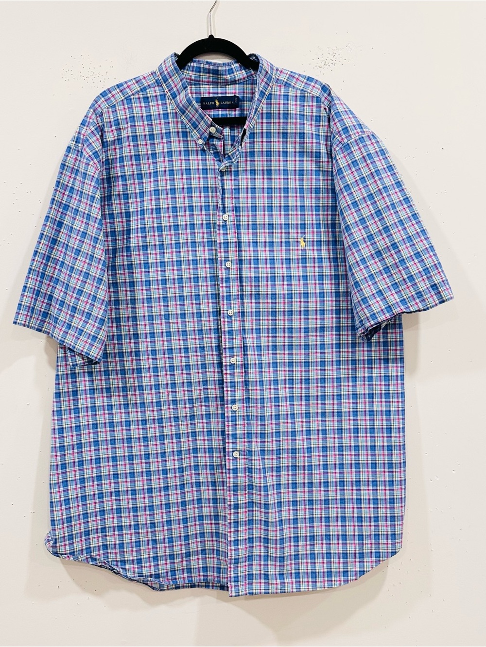 Polo Ralph Lauren Shirt 4XLT Big & Tall Plaid Short Sleeve Cotton Button Down